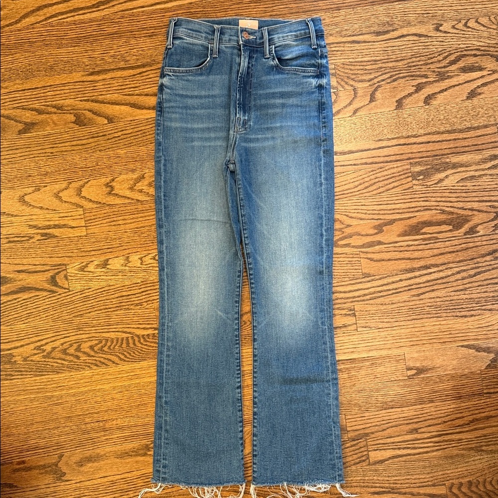 MOTHER Blue Cropped Ankle Jeans